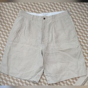 Brooks Brothers Irish Linen Men's 32 Waist Tan Shorts
